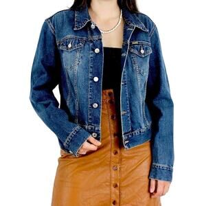 Diesel KIM BIS Denim Classic Trucker Jacket Cropped Medium Wash Women’s Size L